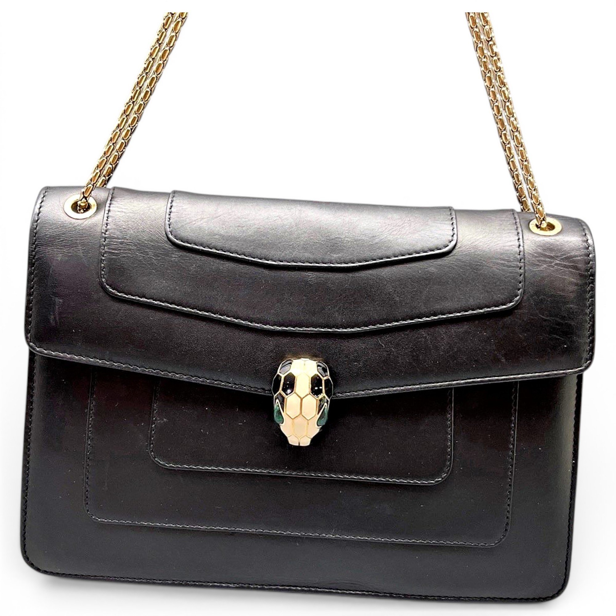 Serpenti leather handbag