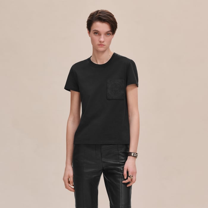 Noir Embroidered Pocket T-shirt