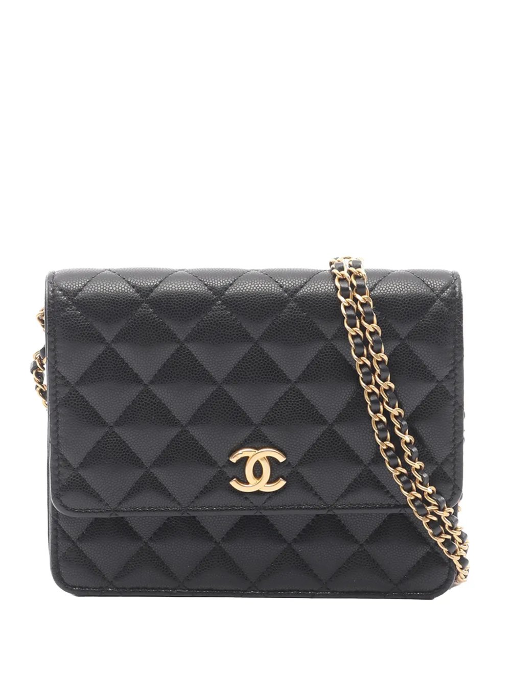 2021-2026 CC Square Quilted Caviar Wallet on Chain crossbody bag