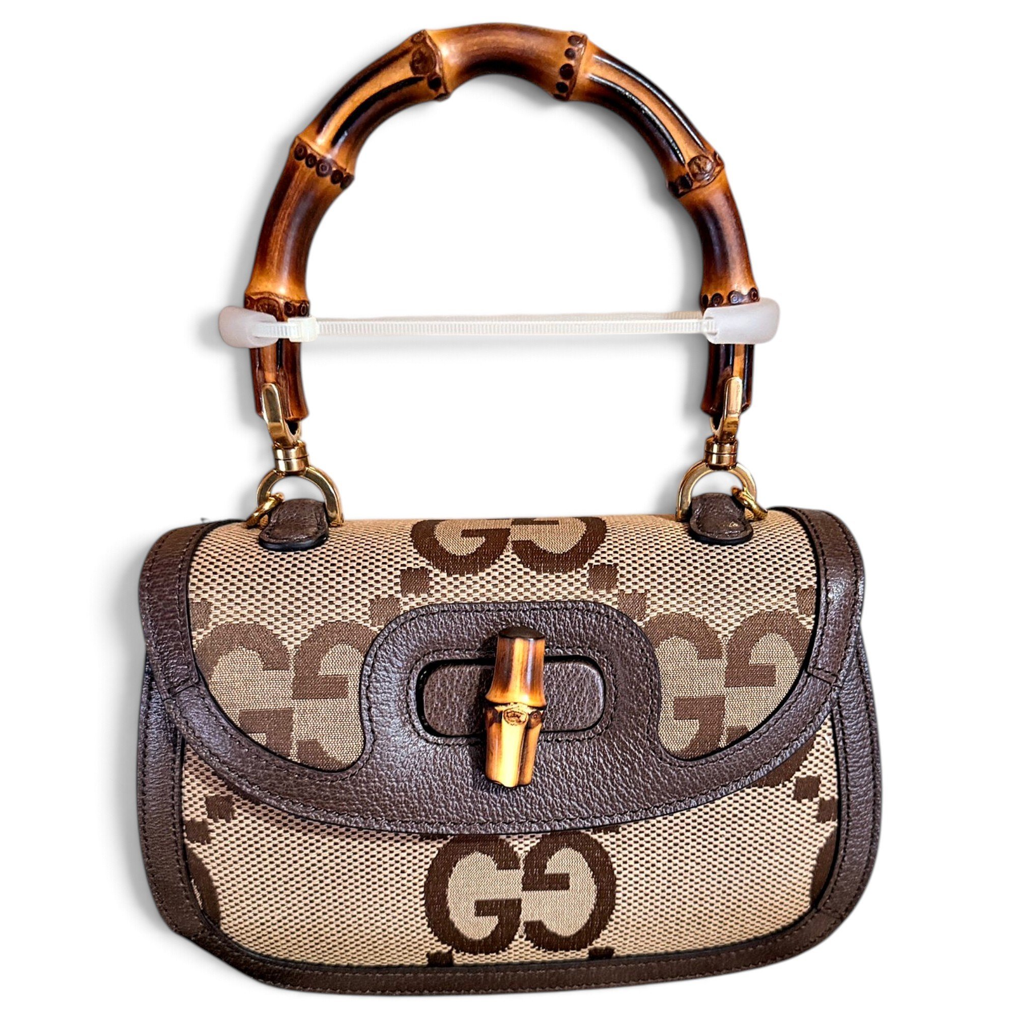 Convertible Bamboo Top Handle leather handbag