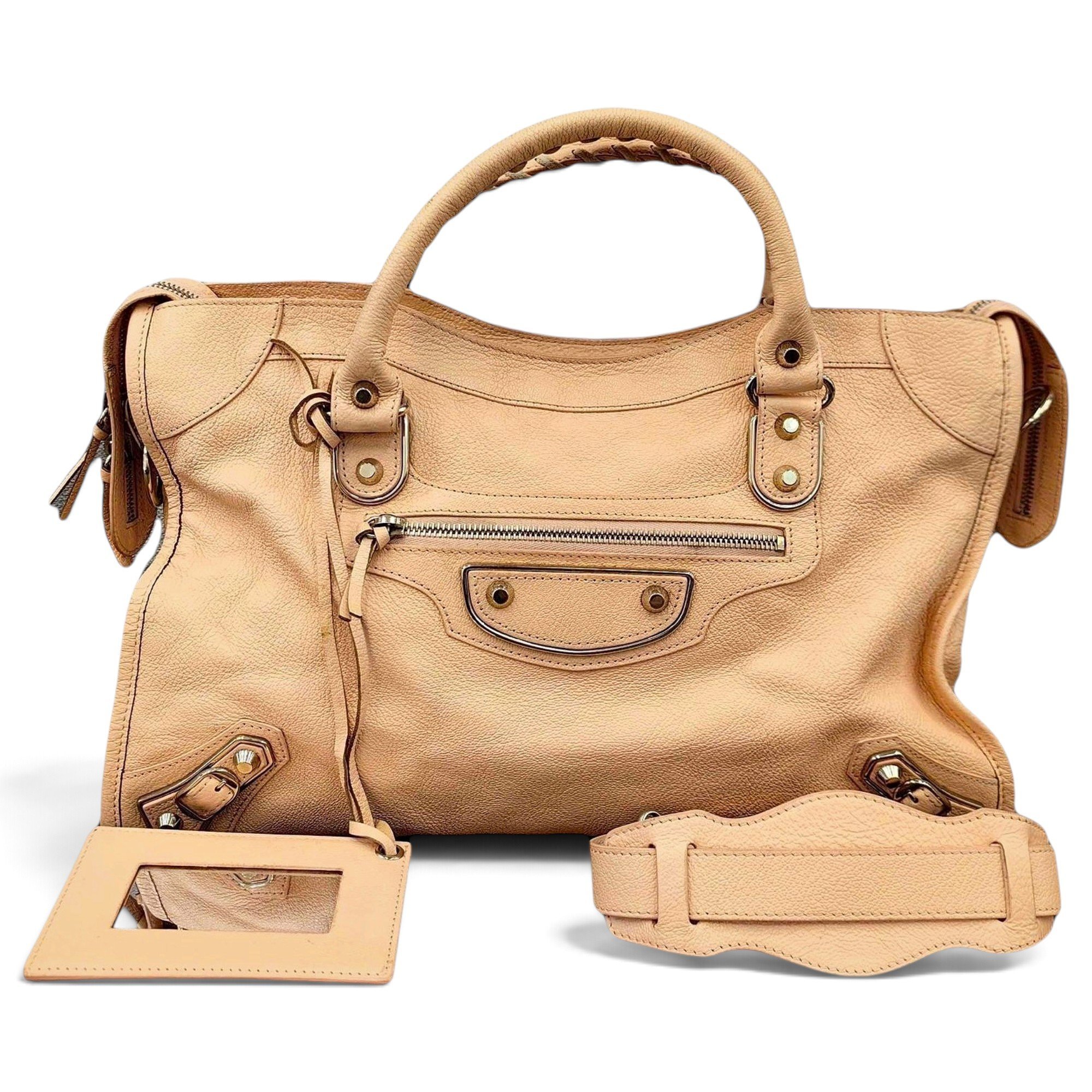 City leather handbag