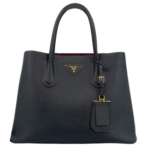 Double leather handbag