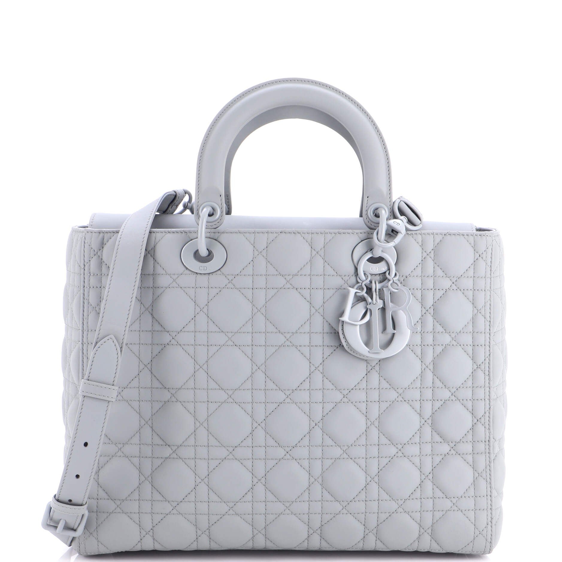 Ultra Matte Lady Dior Bag Cannage Quilt Calfskin Large