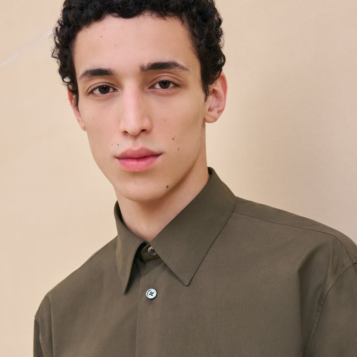 Basalte Sporty Fit Shirt With Leather Tab