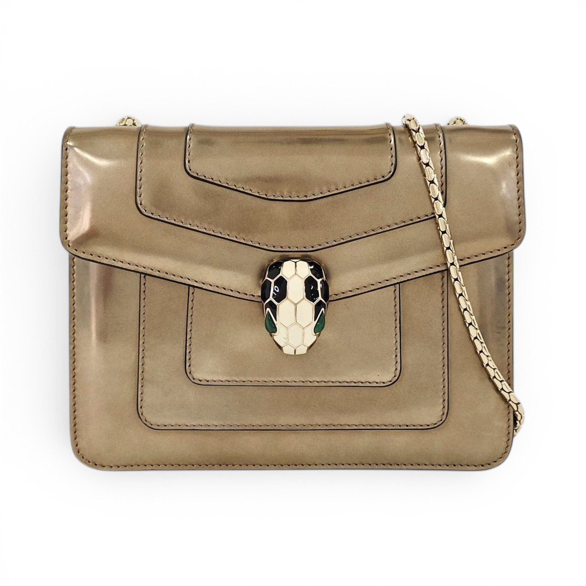 Serpenti patent leather handbag