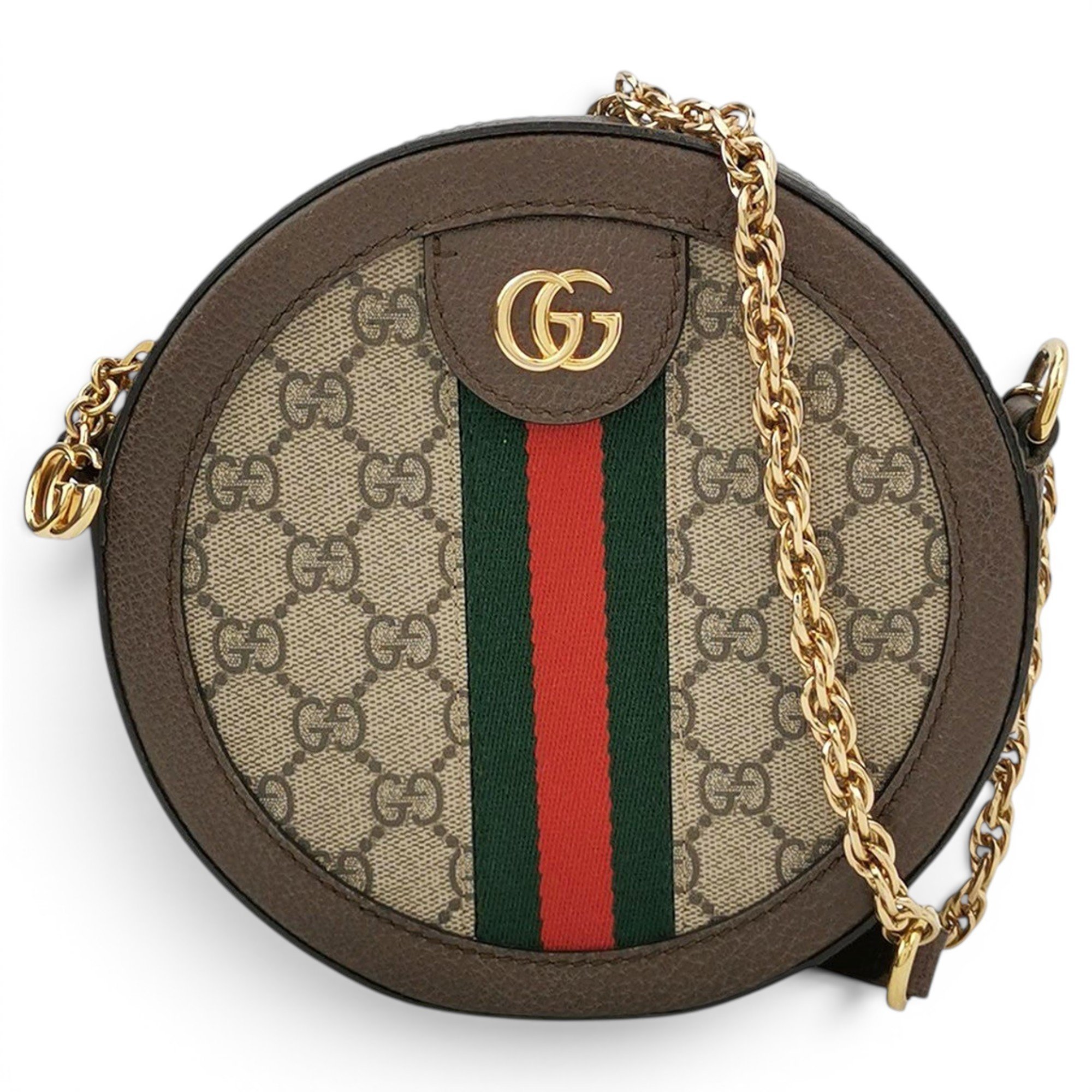 Ophidia Round leather handbag
