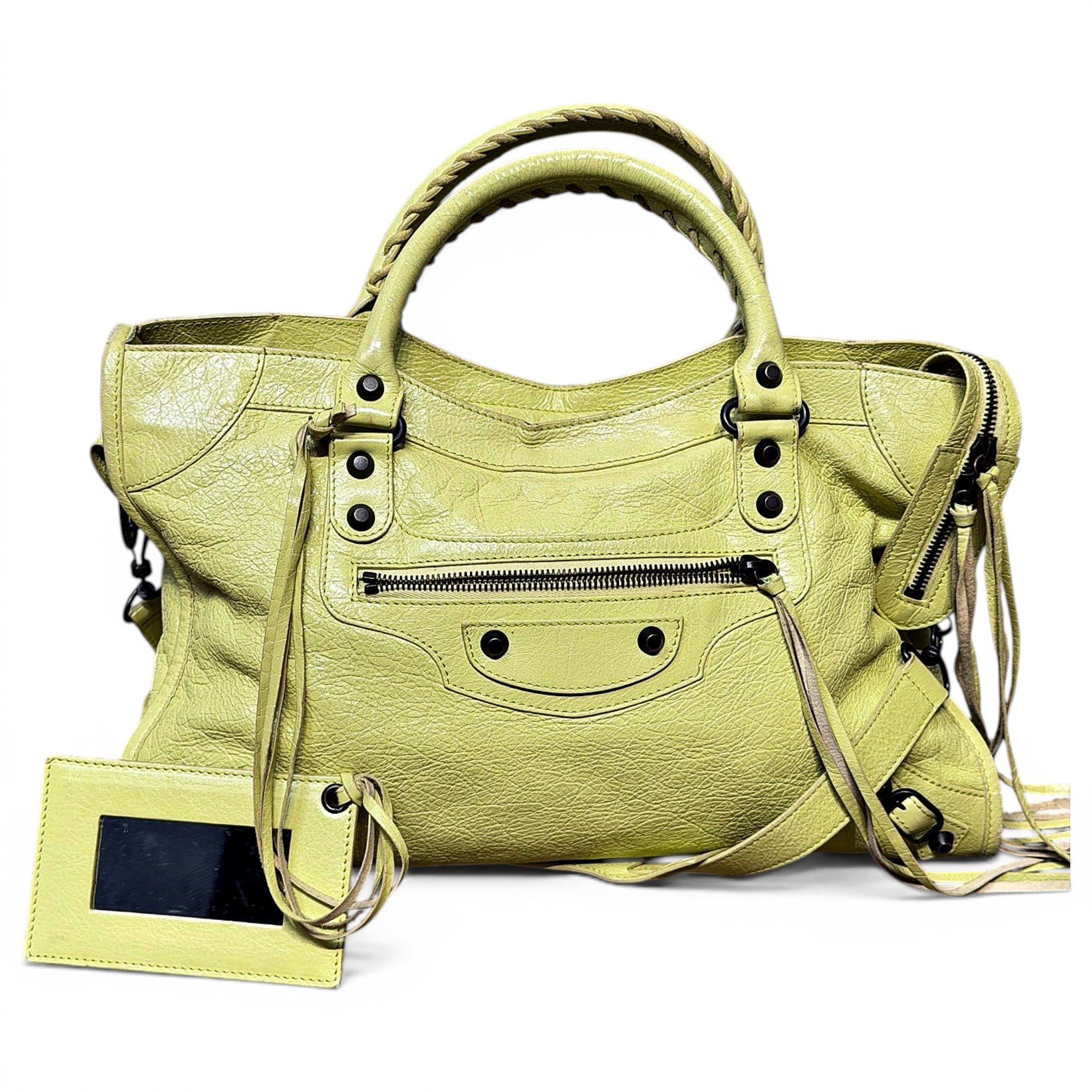City leather handbag