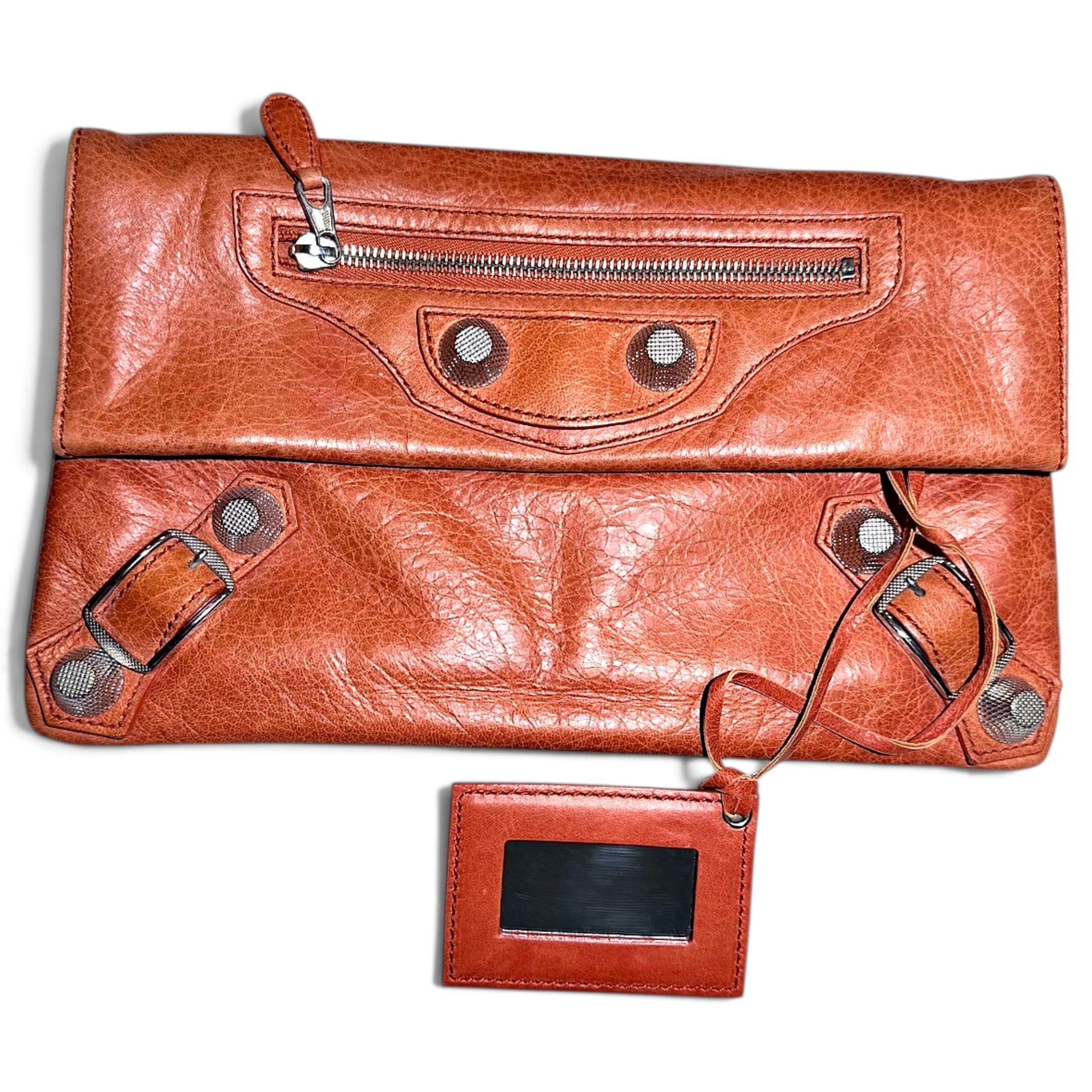 Envelop leather clutch bag