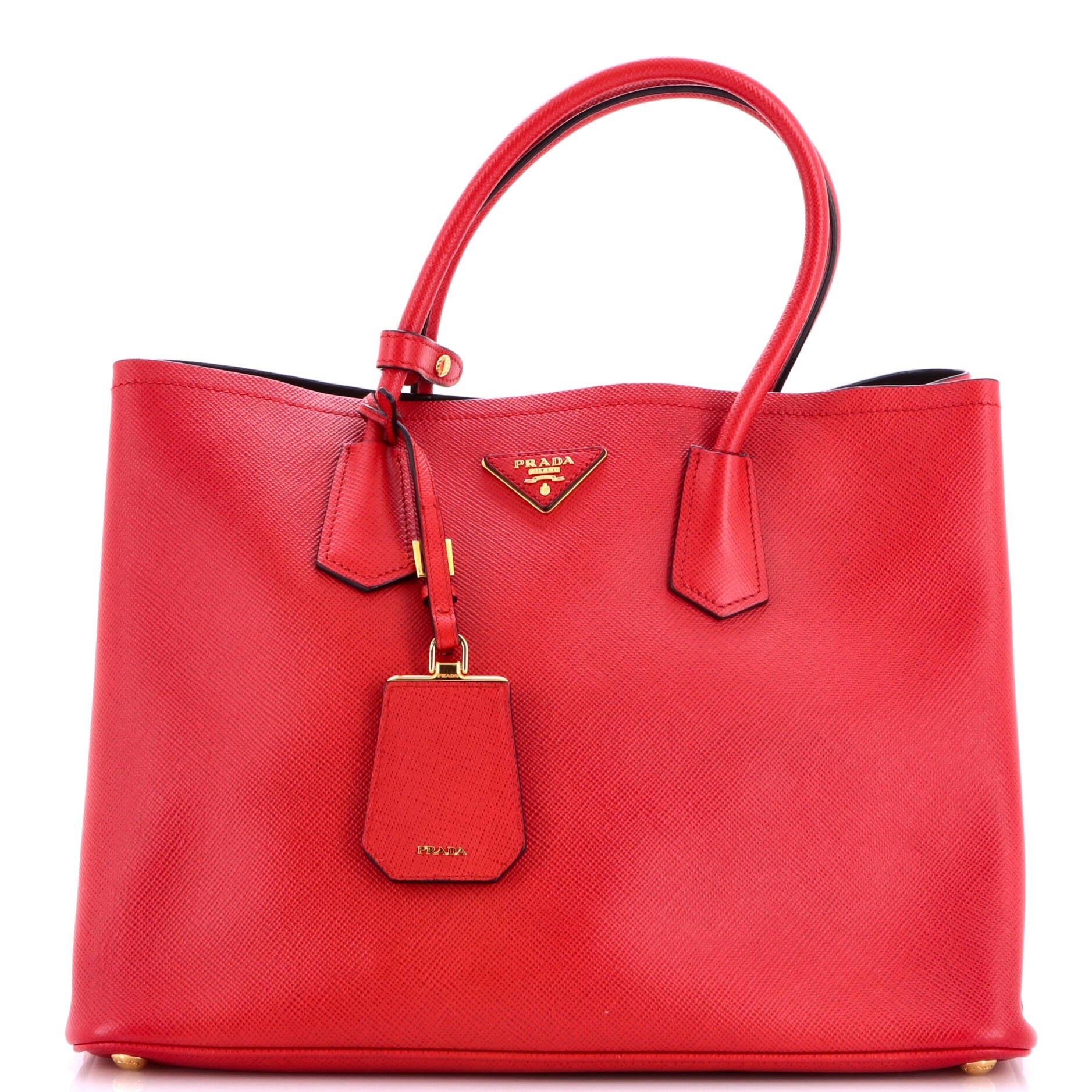 Cuir Double Tote Saffiano Leather Medium