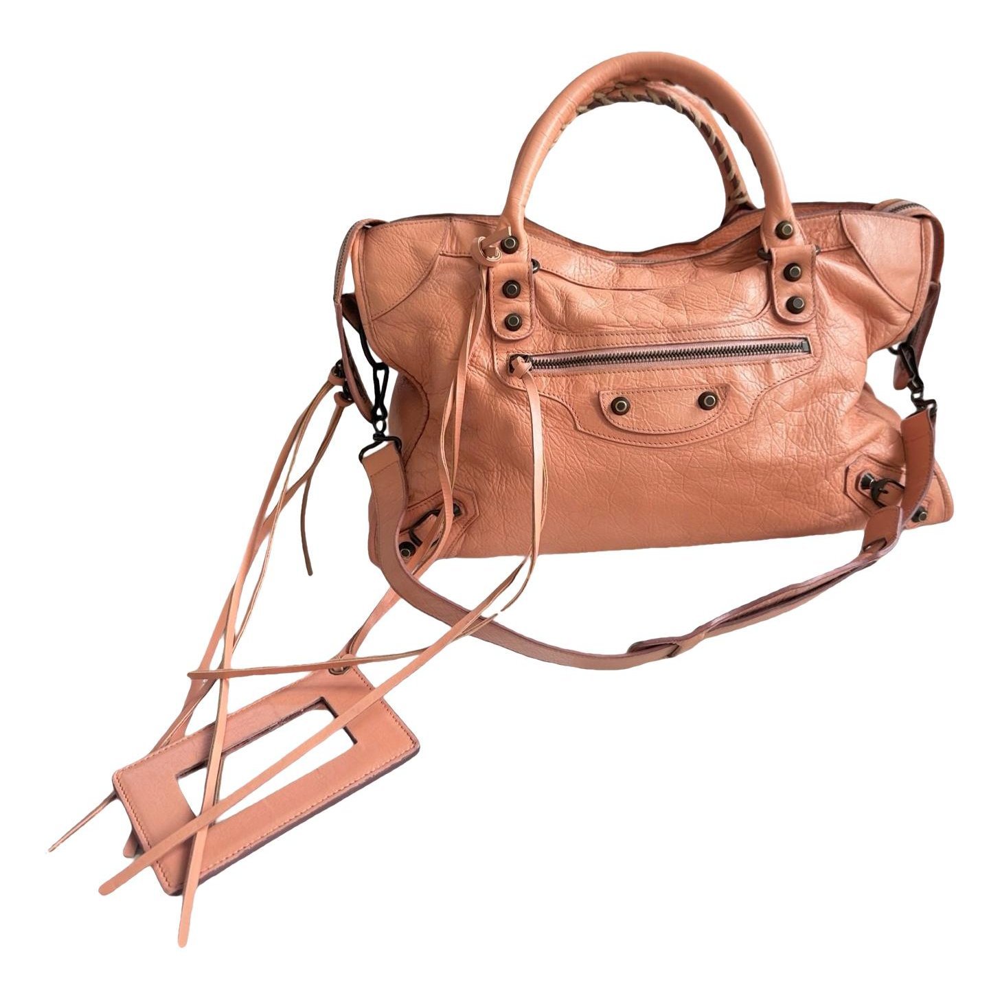 City leather handbag