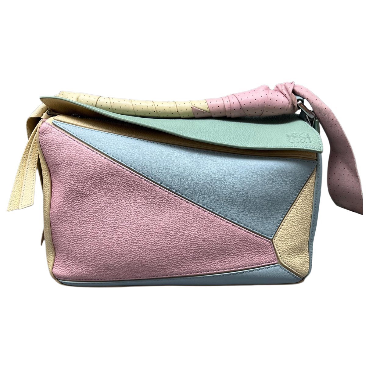 Puzzle leather handbag
