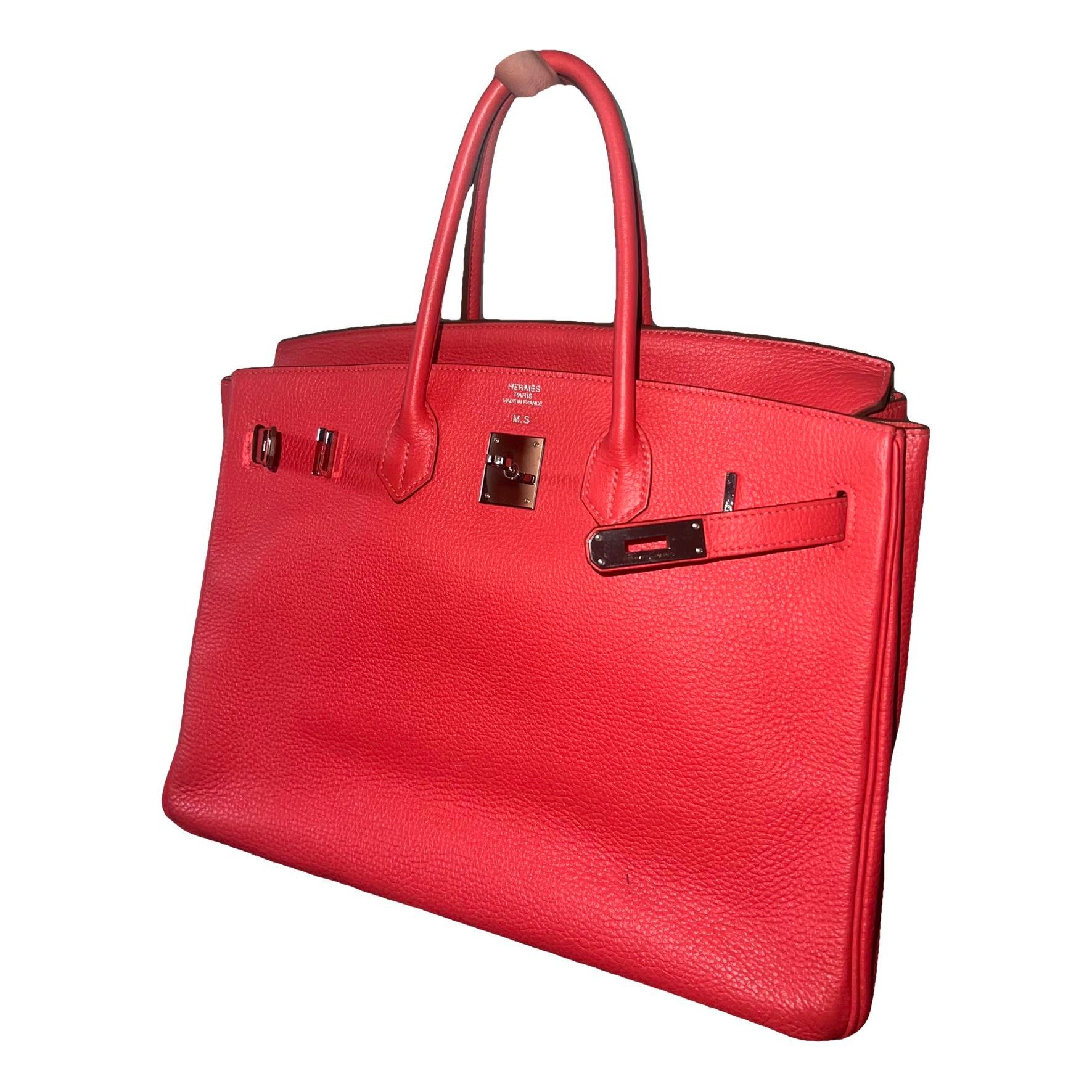 Hermes Birkin 35 Handbag Capucine Clemence Leather