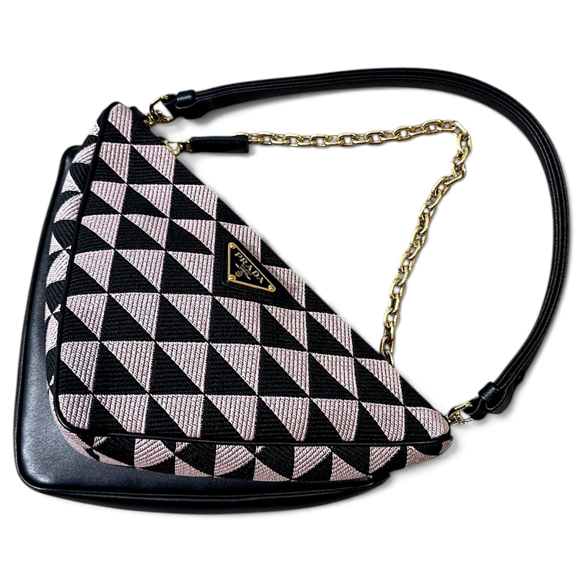 Triangle leather handbag