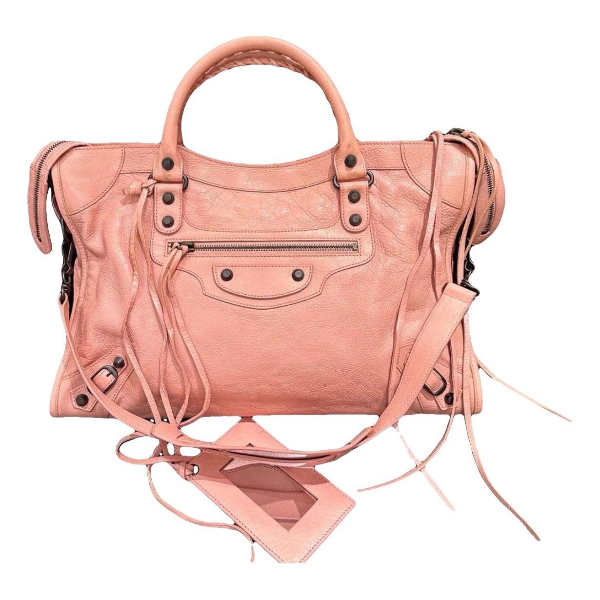 City leather handbag