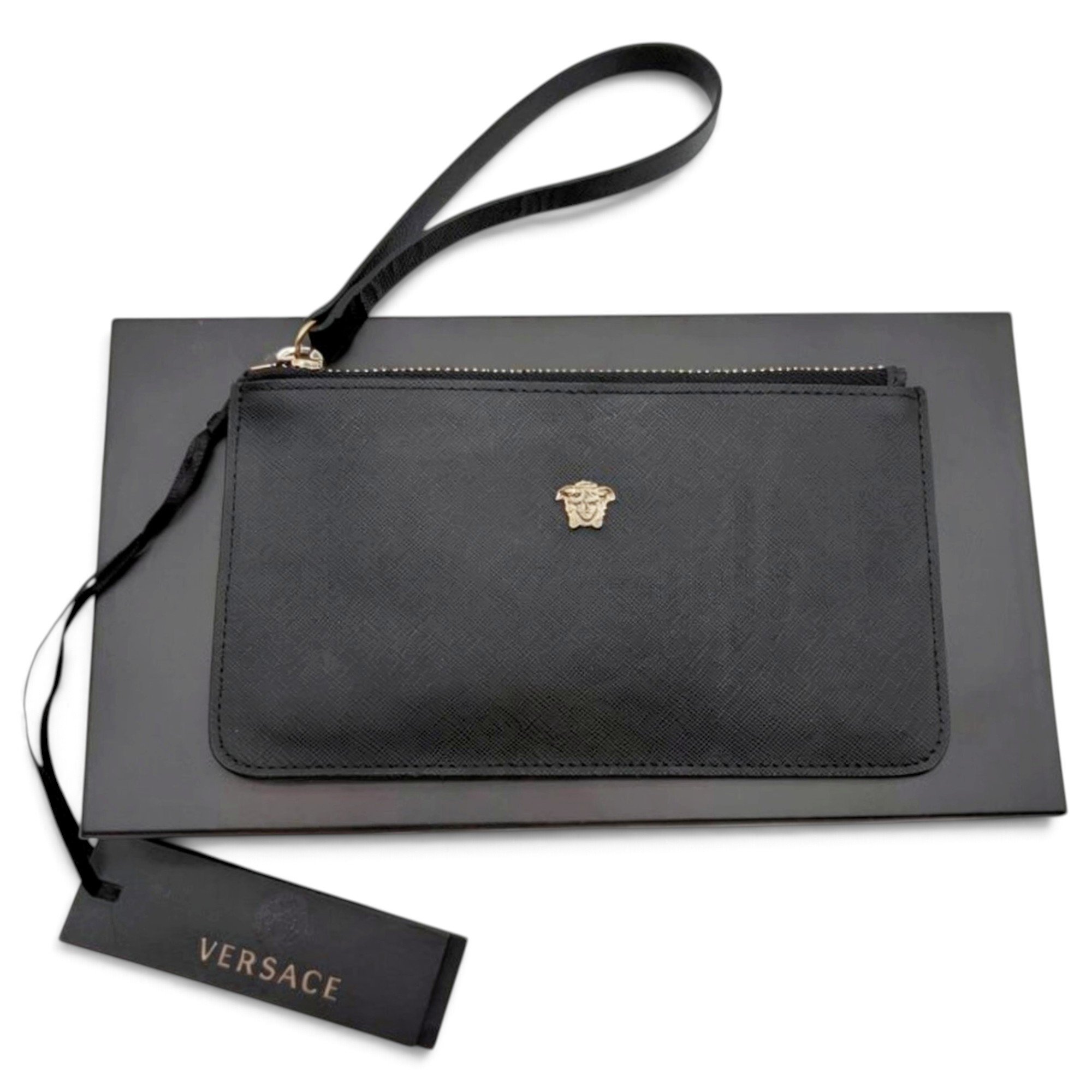 Leather clutch bag