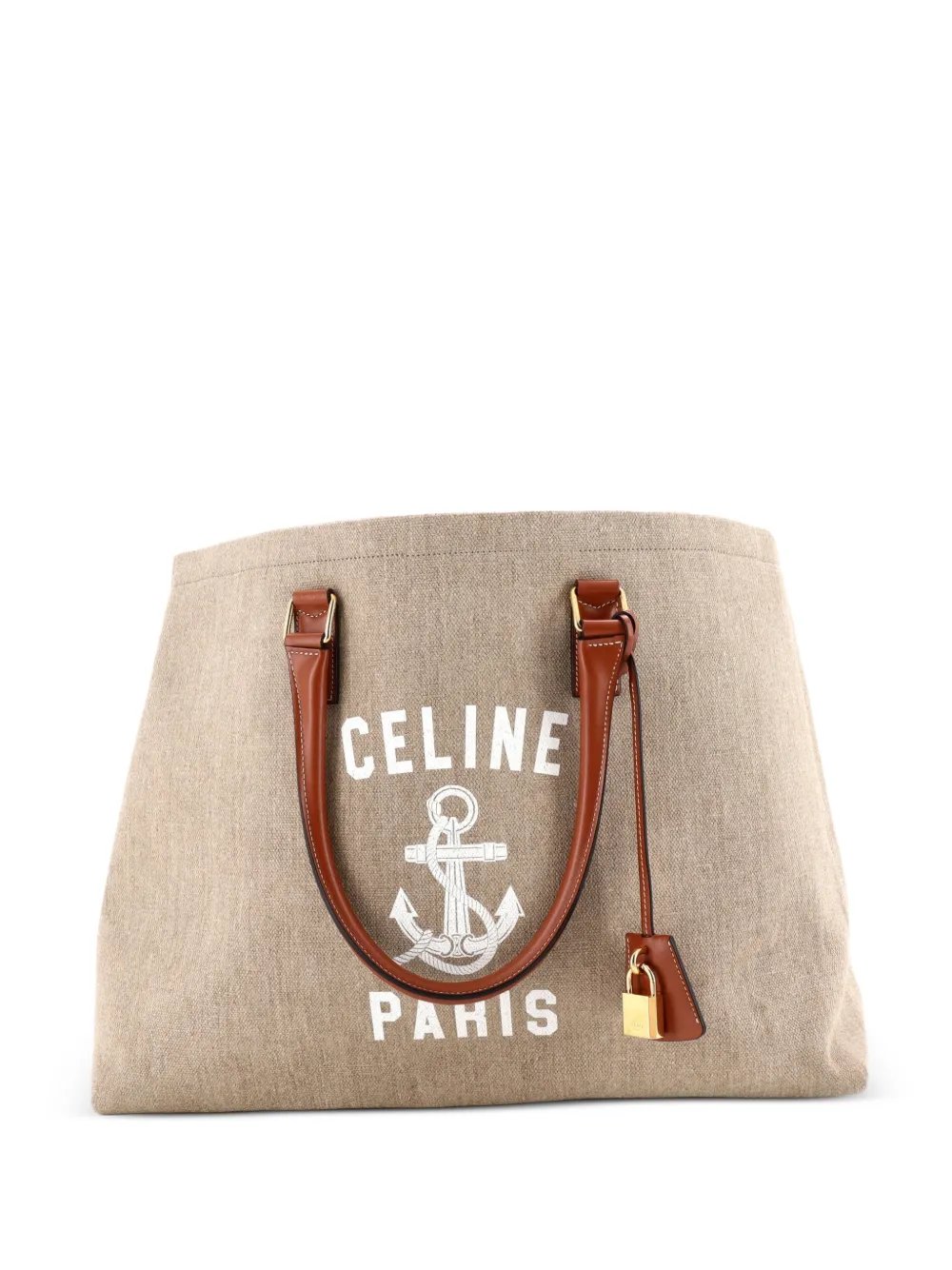 St. Tropez Horizontal Cabas Canvas with Leather tote bag