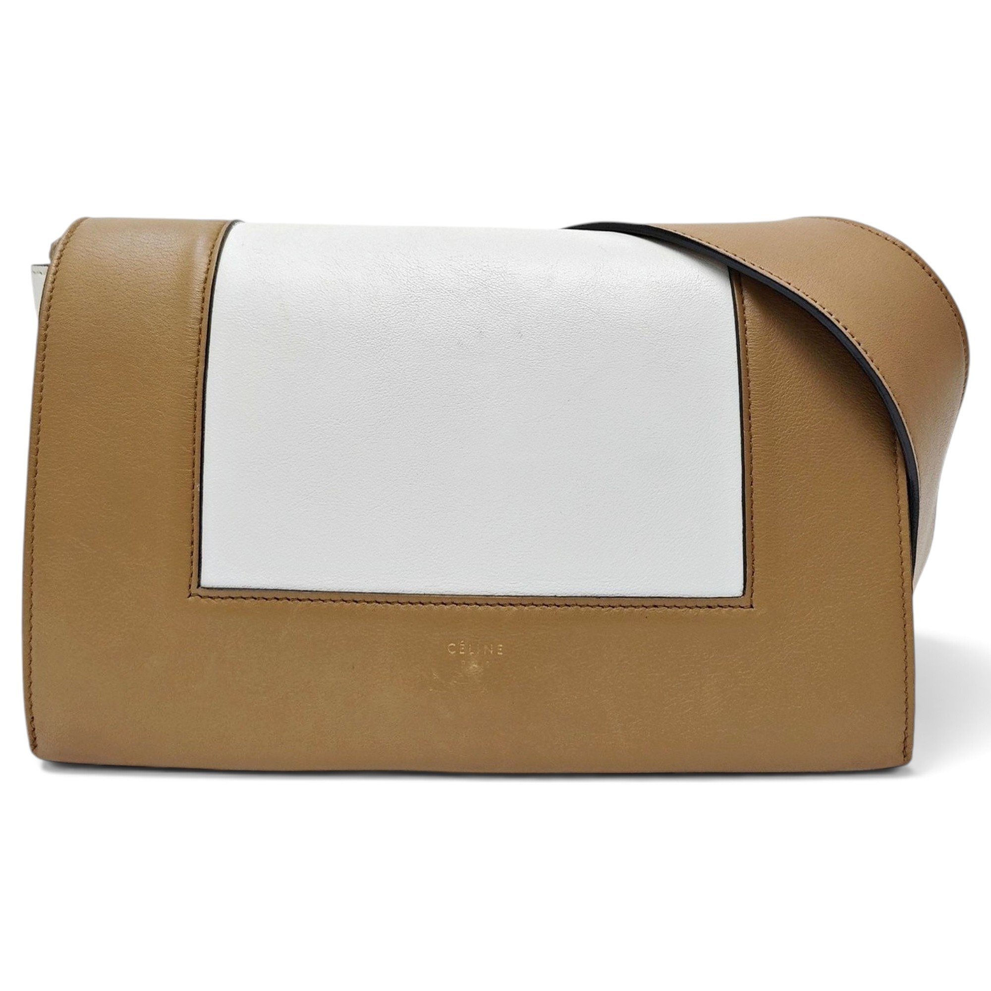 Frame leather handbag