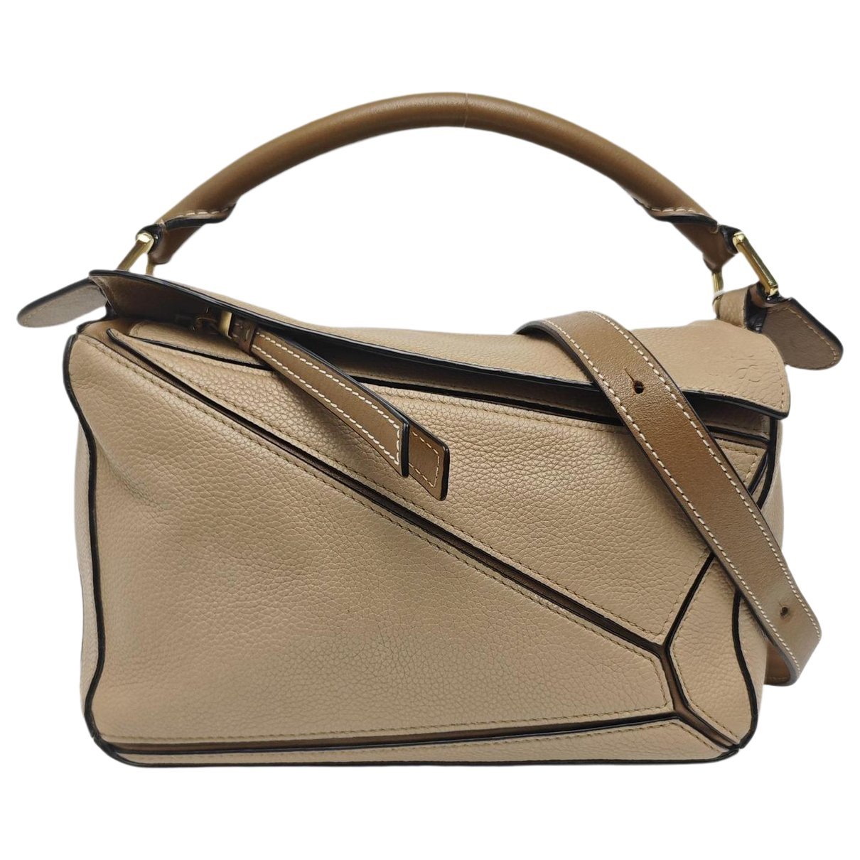 Puzzle leather handbag
