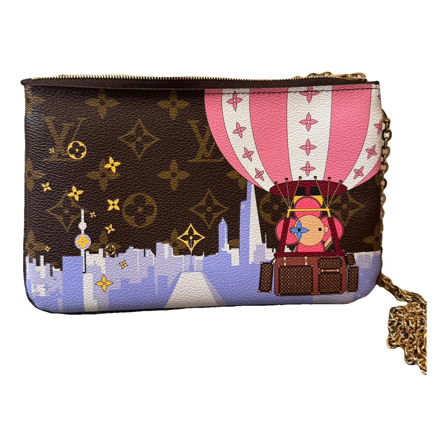 Double zip leather handbag