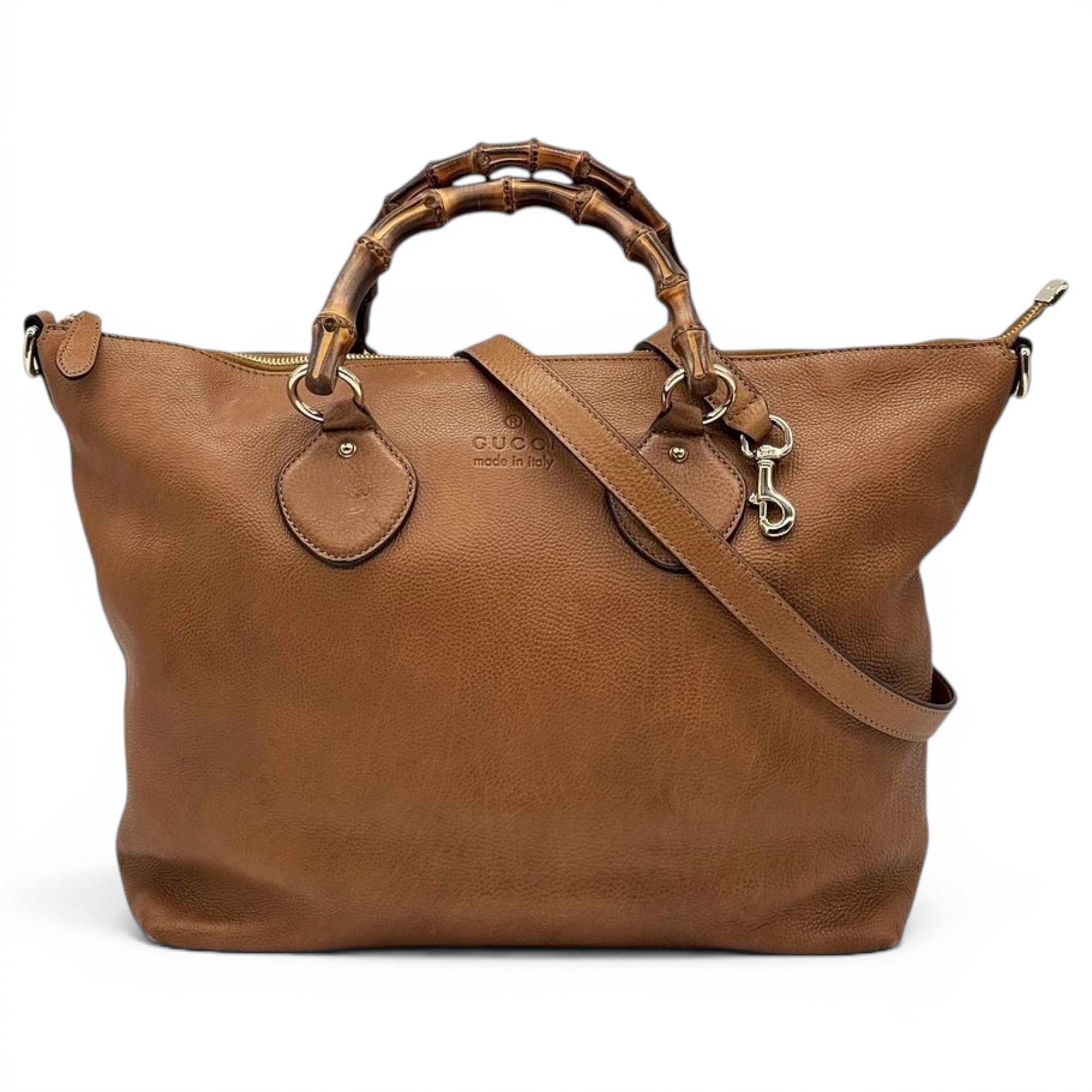Bamboo leather crossbody bag