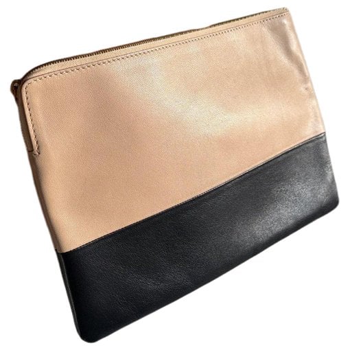 Leather clutch bag