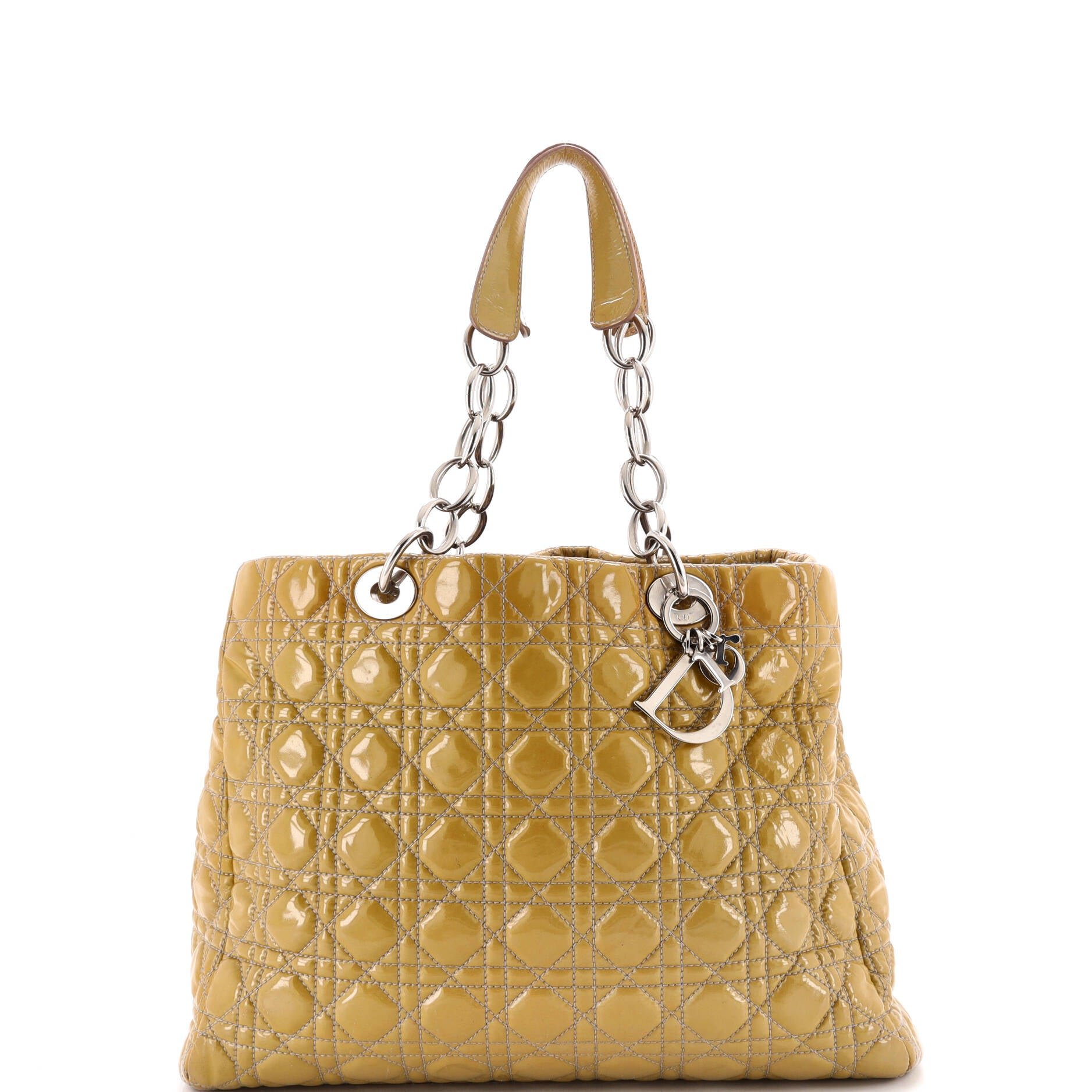 Soft Chain Tote Cannage Quilt Patent Large
