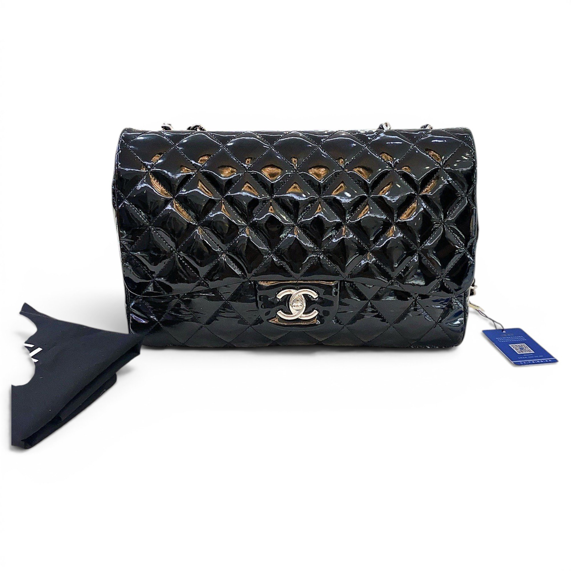 Patent leather handbag