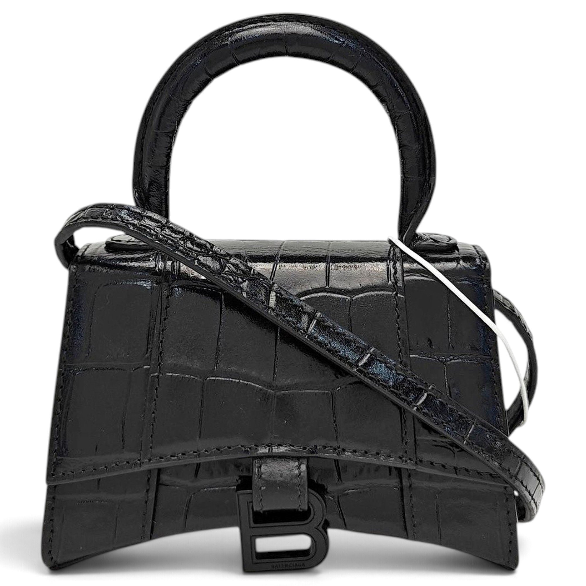 Hourglass leather handbag