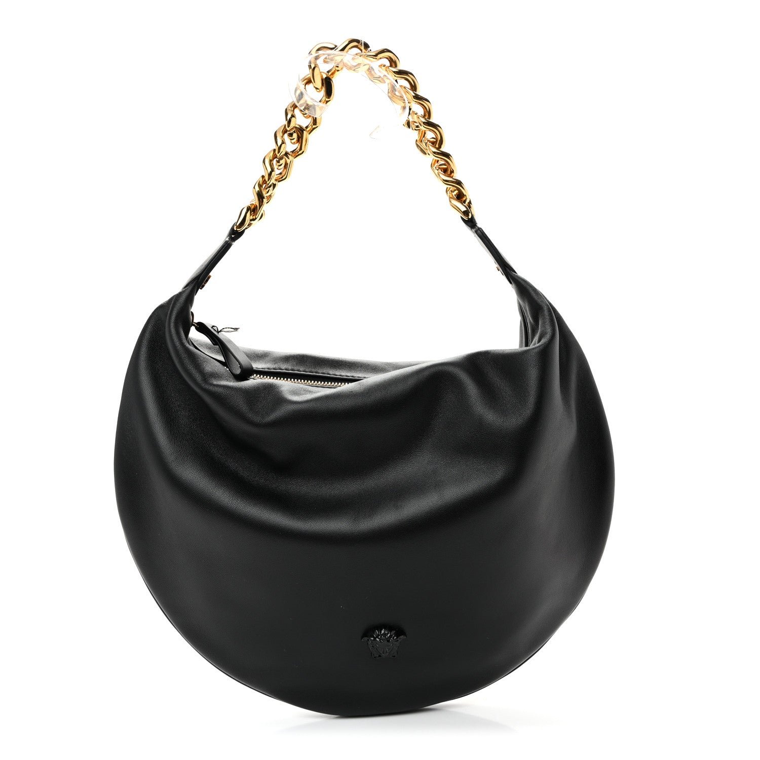 Versace Calfskin La Medusa Chain Hobo Black