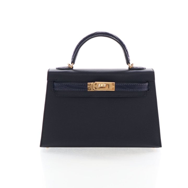 Hermes Noir Bleu Marine Madame Touch Mini Kelly 20