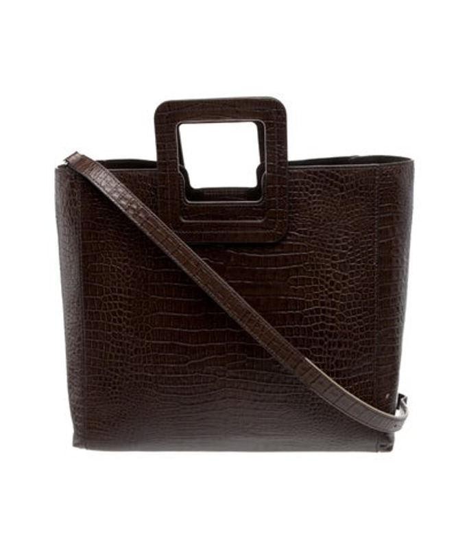Staud Crocodile Top Handle Bag