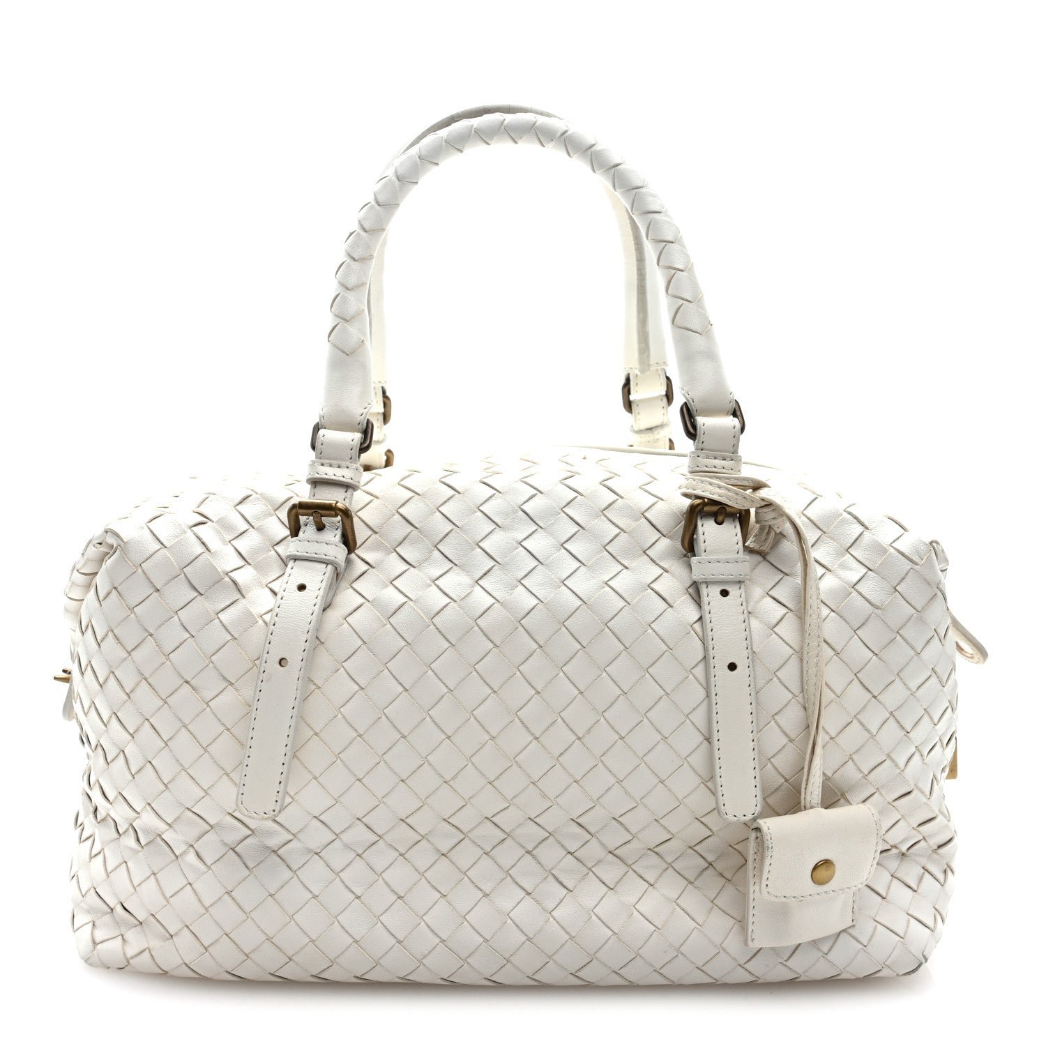 Bottega Veneta Nappa Intrecciato Montaigne Bag White