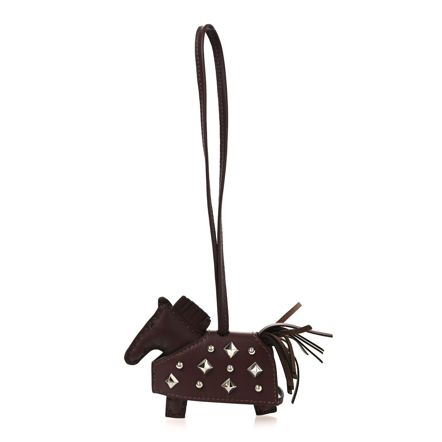 Hermes Hermes Milo Lambskin Studded Grigri Rodeo Robeo Rock Horse Bag Charm PM Terre