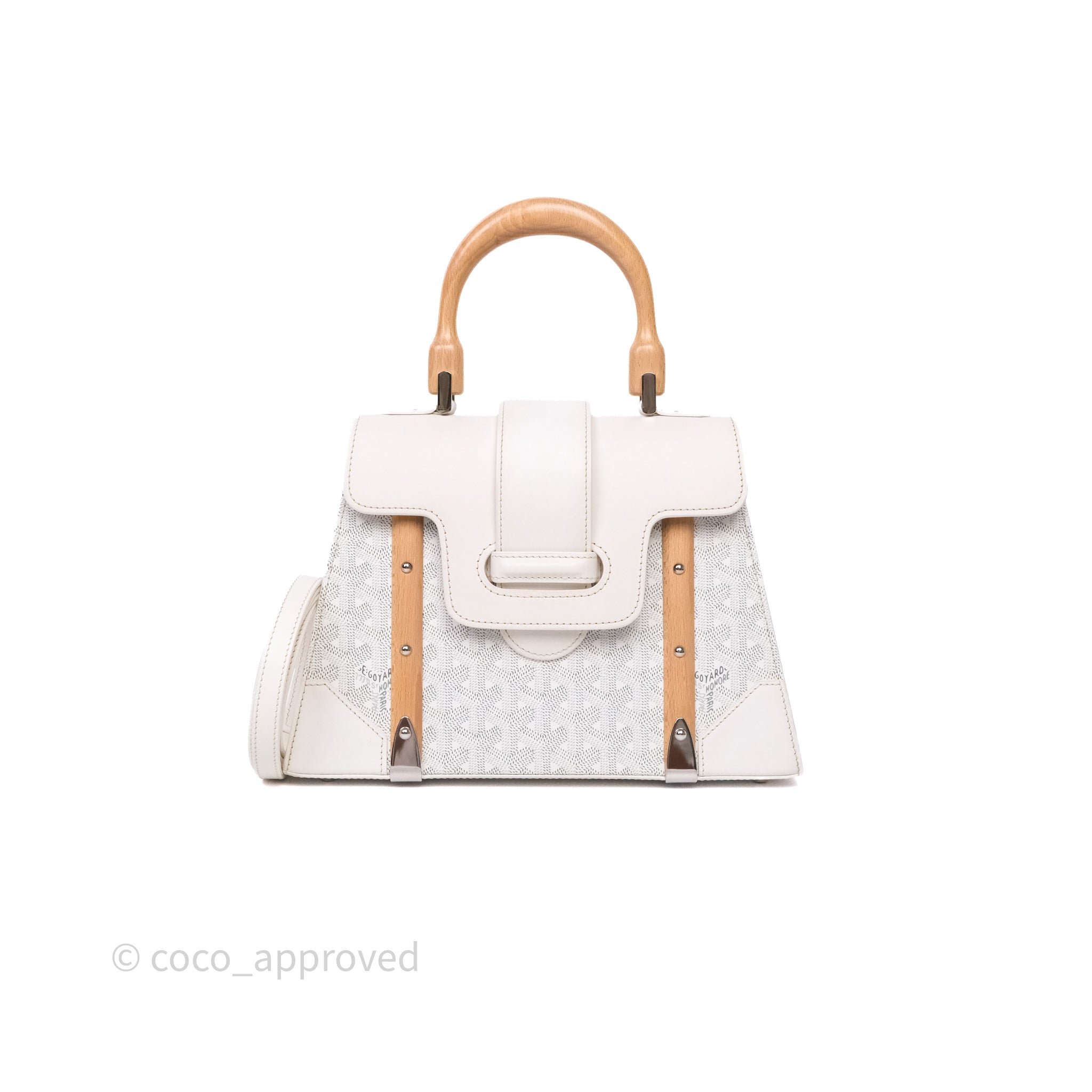 Goyard Saïgon Structuré PM Bag White Goyardine Canvas
