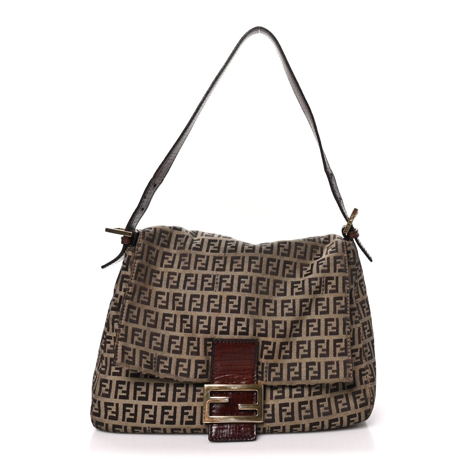 Fendi Zucchino Mama Baguette Mogano Panna Bruciato