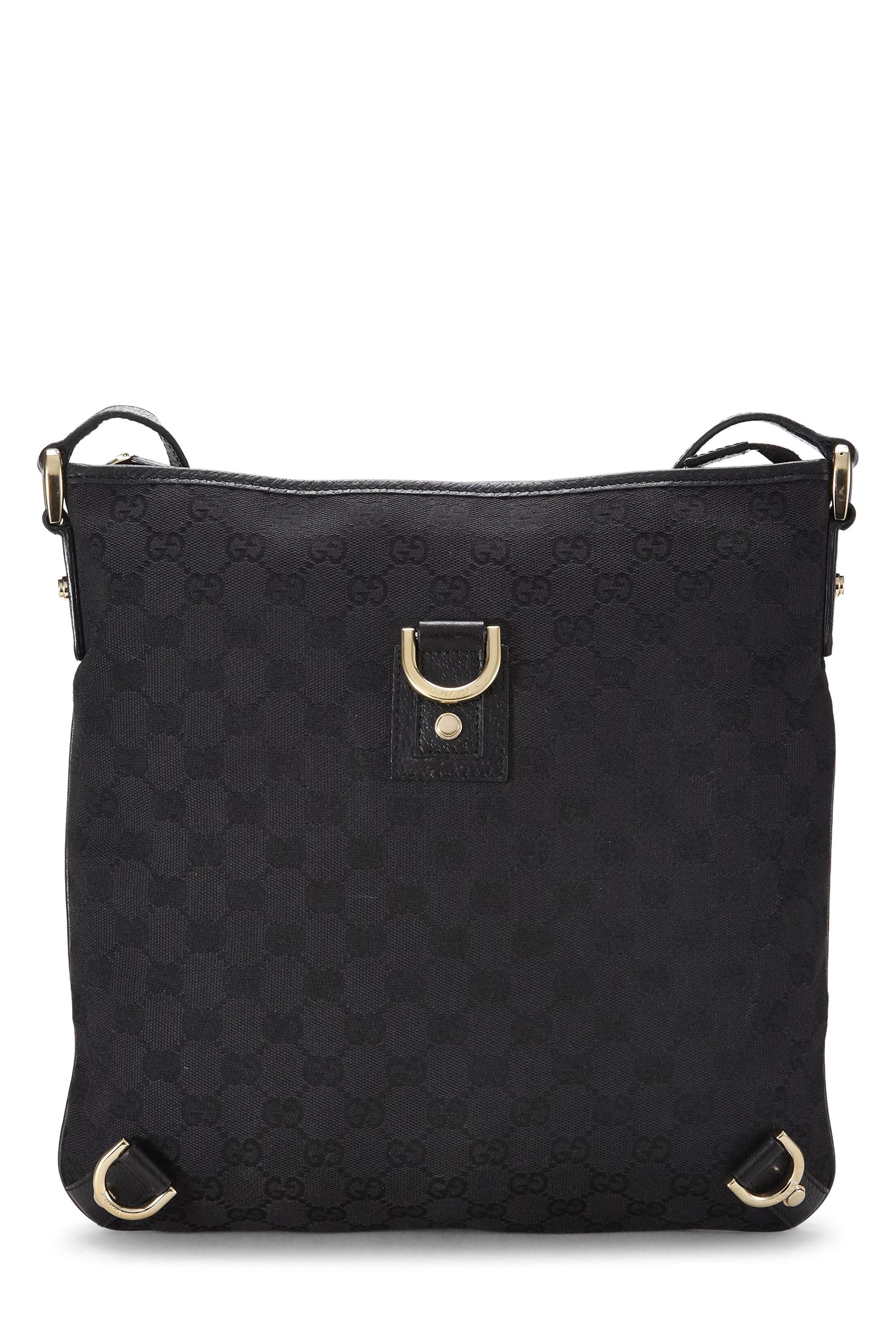 Black GG Canvas D-Ring Abbey Messenger