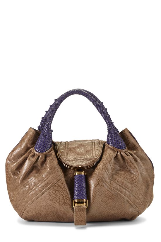 Fendi Brown & Purple Embellished Spy Bag