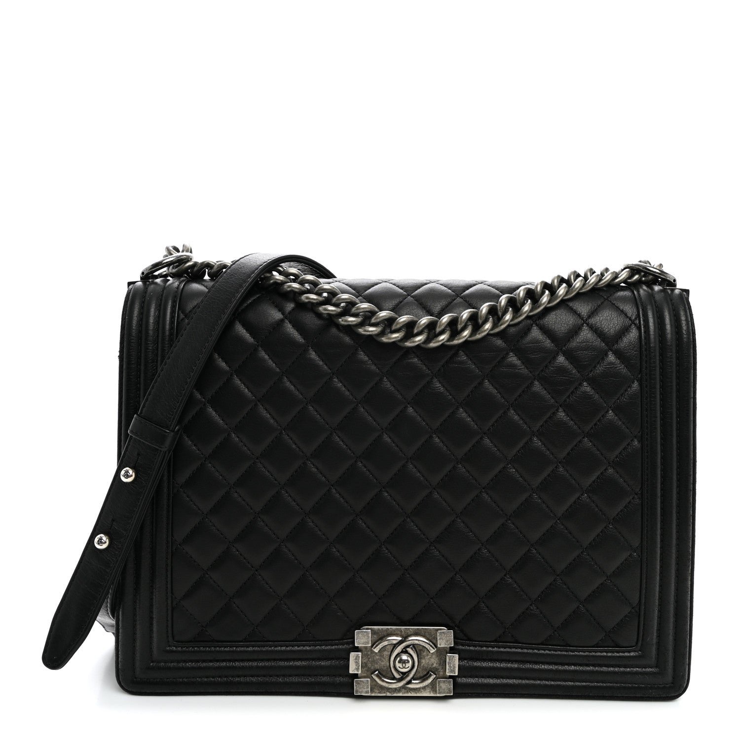 Chanel Calfskin Quilted Large Boy Flap Black