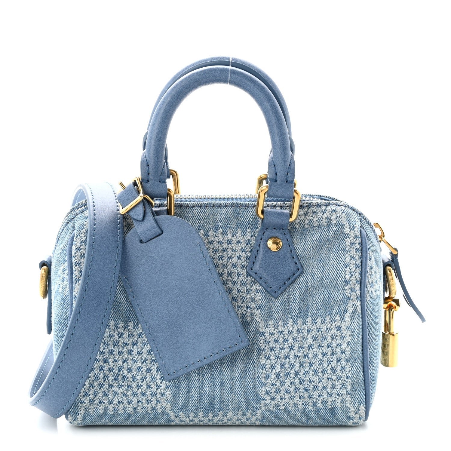 Louis Vuitton Damier Denim 3D Speedy Bandouliere 18 Denim Blue