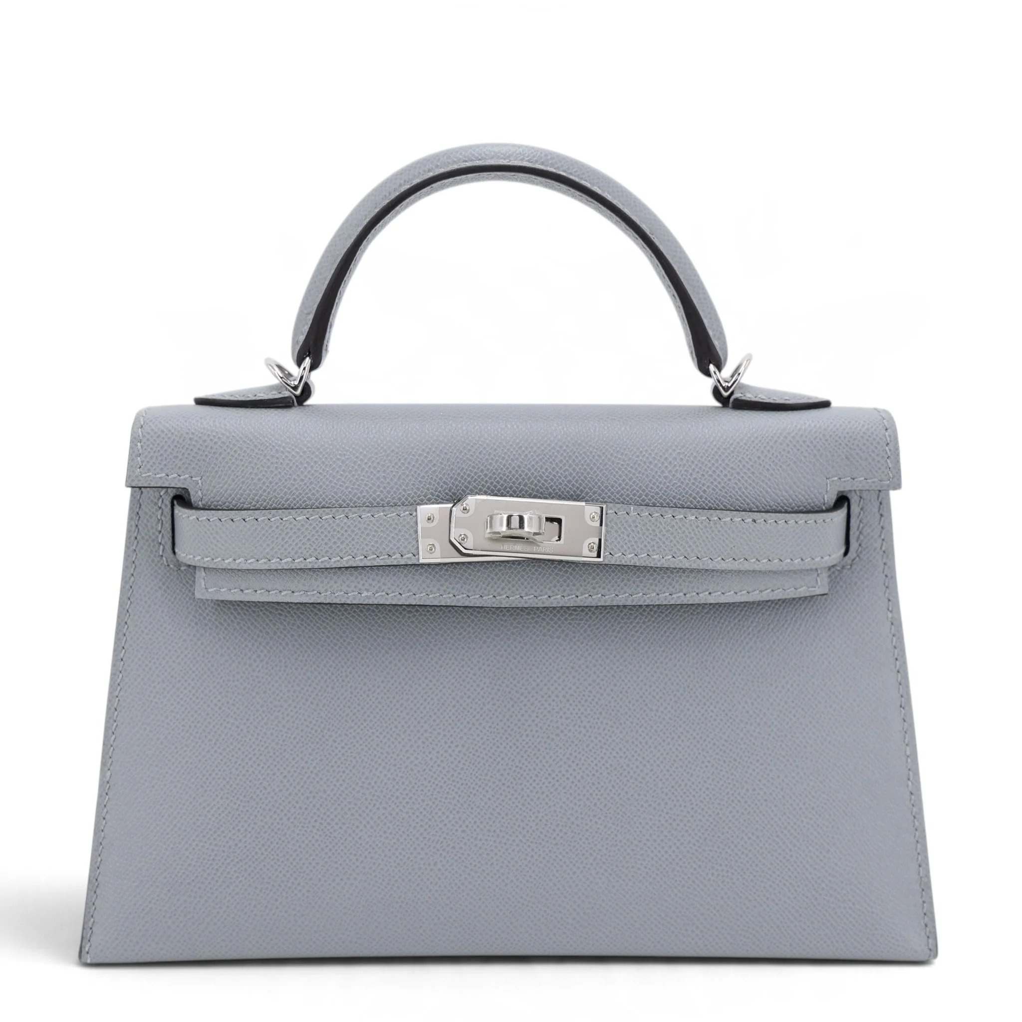 Brand New ( Rank N ) HERMÈS Mini Kelly II Gris Pantin (P0) Madame Palladium hardware G (2026)