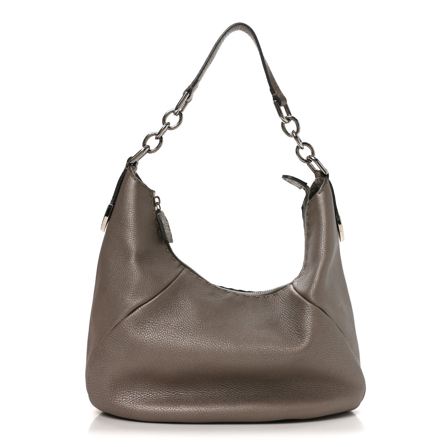 Fendi Cuoio Romano Selleria Hobo Peltro