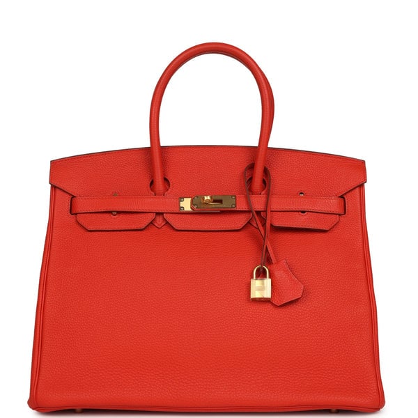 Hermes Pre-owned Hermes Birkin 35 Capucine Togo Gold Hardware