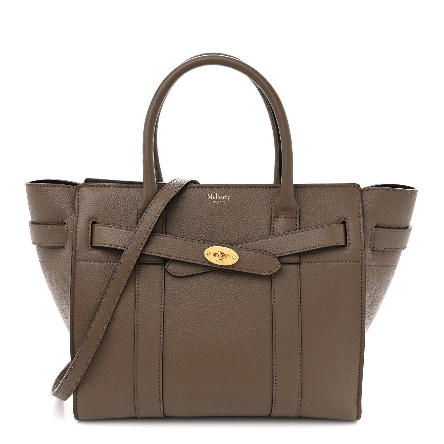 Mulberry Classic Grain Small Zipped Bayswater Clay