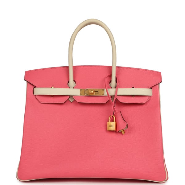 Hermes Hermes Special Order (HSS) Birkin 35 Rose Azalee and Craie Epsom Brushed Gold Hardware