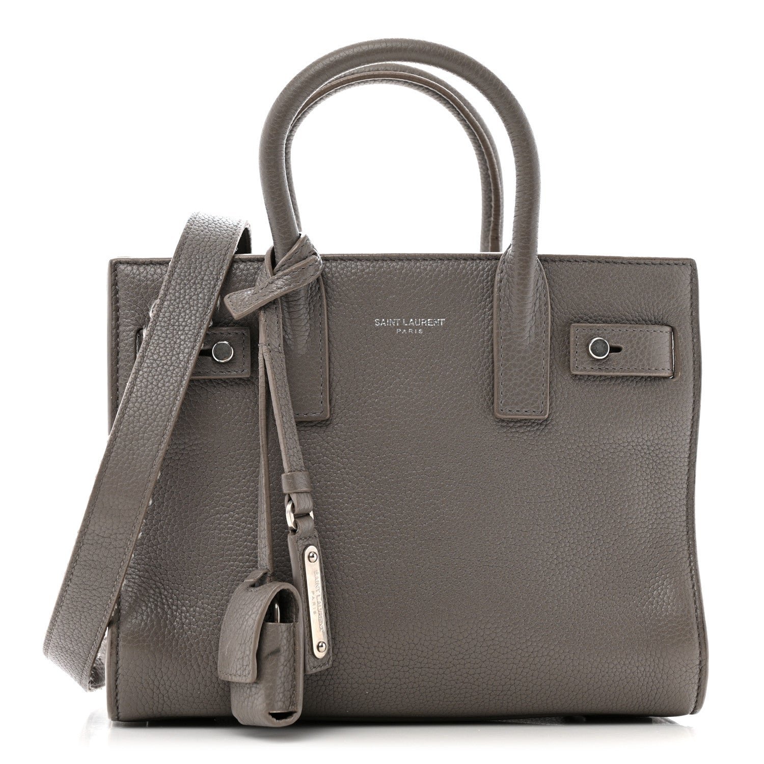 Saint Laurent Saint Laurent Grained Calfskin Nano Supple Sac De Jour Fog