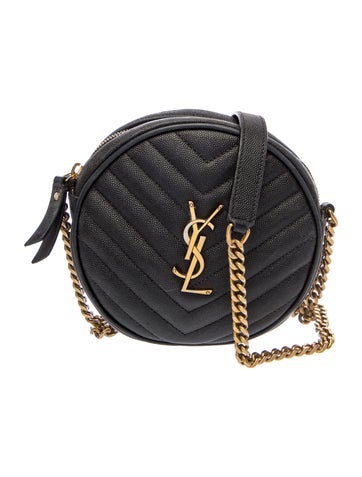 Leather Leather Monogram Matelasse Vinyle Round Crossbody Bag
