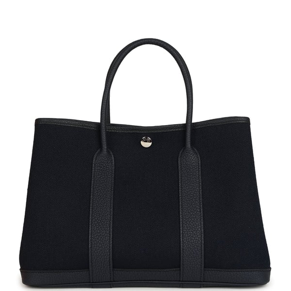 Hermes Hermes Garden Party 30 Bleu Indigo Toile Militaire and Negonda Palladium Hardware