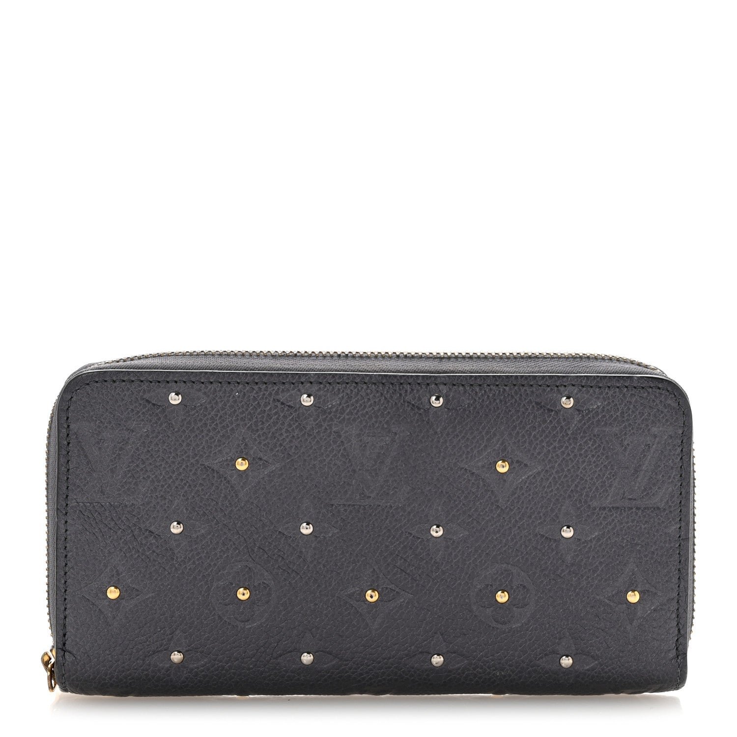Louis Vuitton Studded Empreinte Zippy Wallet Gris Silver