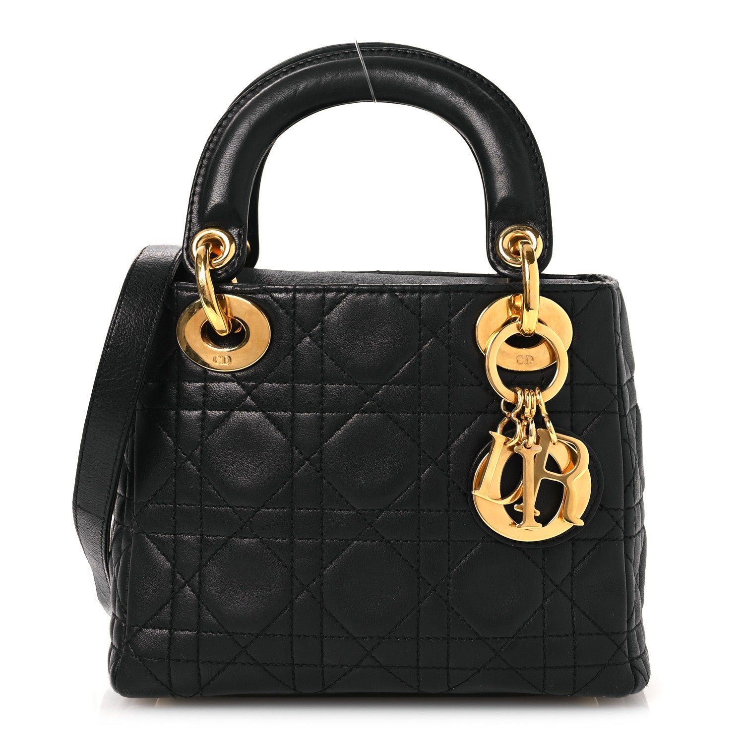 Christian Dior Lambskin Cannage Mini Lady Dior Black