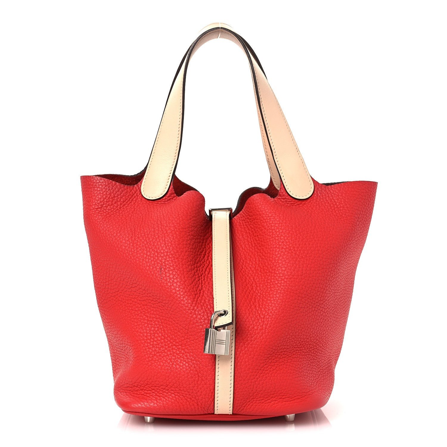 Hermes Taurillon Clemence Swift Eclat Picotin Lock 22 MM Rouge Tomate Rose Eglantine